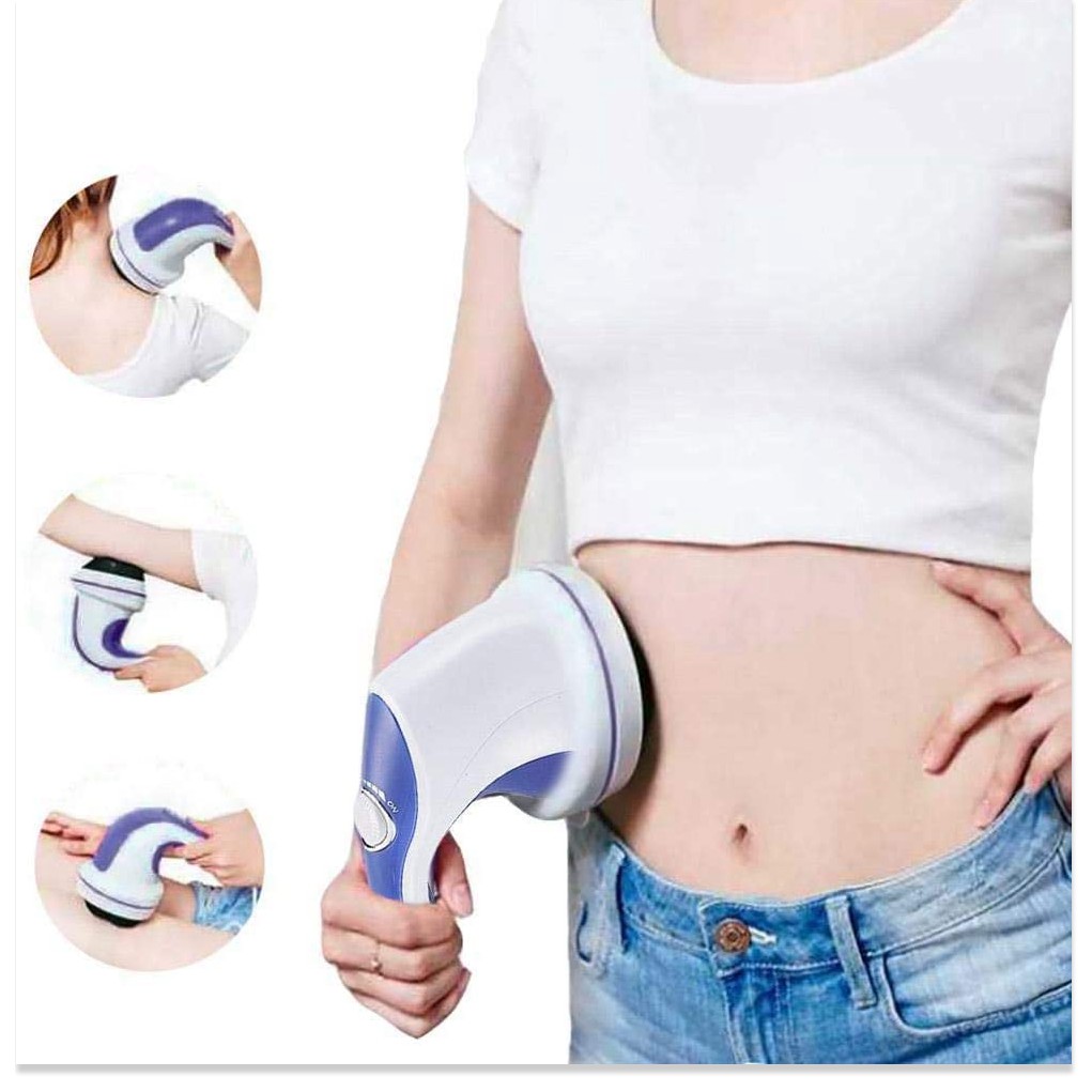 Máy Đánh Tan Mỡ Bụng Cầm Tay Relax &amp; Spin Tone Free Ship Tặng 5 đầu massage, cải thiện vóc dáng hiệu quả