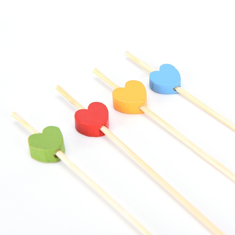 Bộ 100 tăm cocktail bằng gỗ hình trái tim