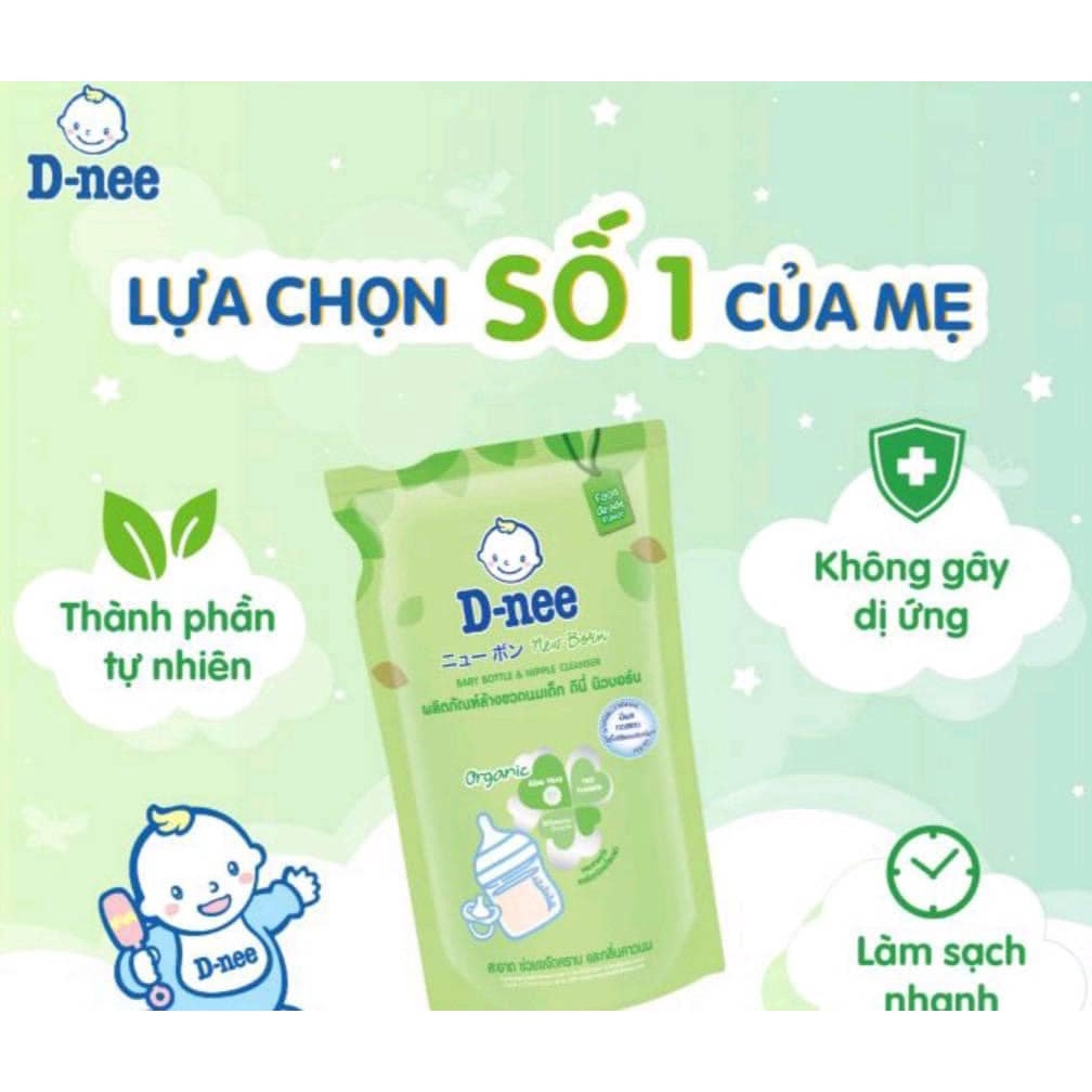 Nước rửa bình sữa Dnee Organic Túi 550ml, Chai 600ml Thái Lan