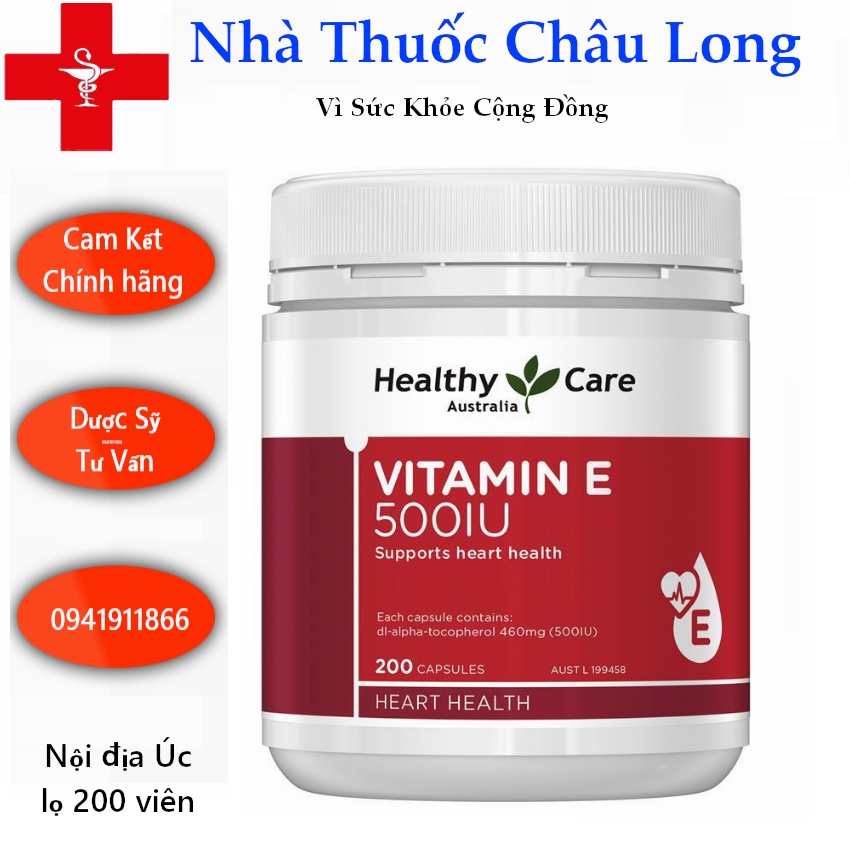 Vitamin E Healthy Care Úc 200 viên - Nội Địa Úc - Đẹp da, cân bằng nội tiết tố