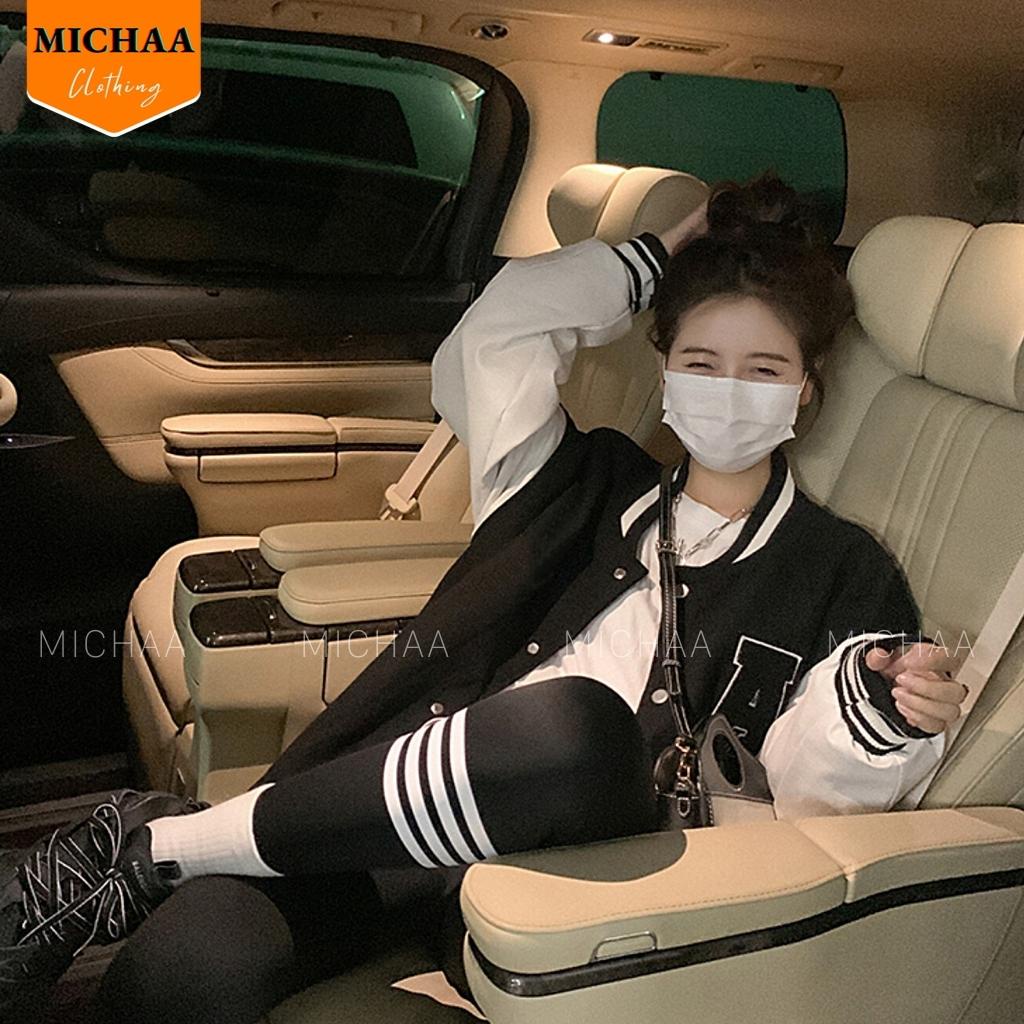 Áo Khoác Bomber Dù THÊU CHỮ A Nam Nữ Ulzzang Unisex Kiểu Bóng Chày Form Rộng 2 Lớp - MICHAA