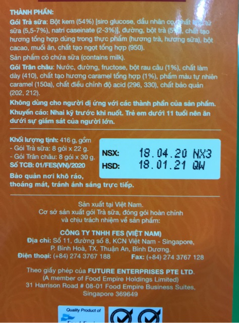 [Mã GROXUAN1 giảm 8% đơn 150K] Trà sữa Hillway 260g (trà + trân châu 5x22g+5x30g) | BigBuy360 - bigbuy360.vn