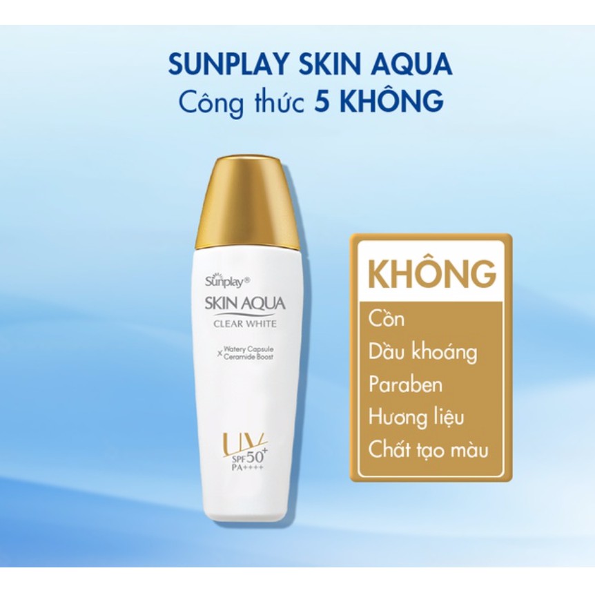 Sữa chống nắng dưỡng trắng cho da dầu Sunplay Skin Aqua Clear White SPF 50+, PA++++ 25g