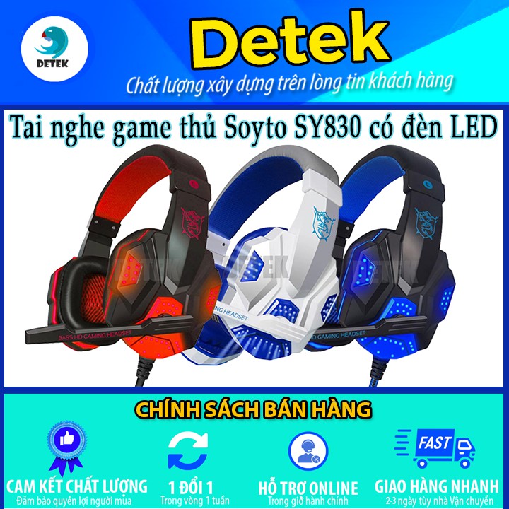 HEADPHONE CHUYÊN GAME LED Soyto SY830 có Microphone - sử dụng cho máy tính