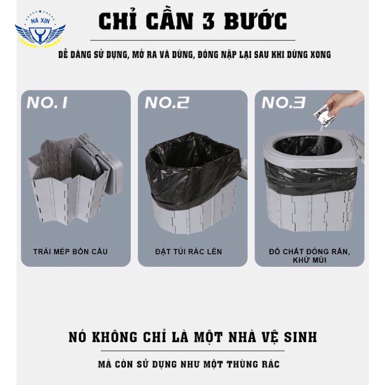 Bồn cầu di động dã ngoại, bồn cầu cắm trại gấp gọn đi vệ sinh cỡ lớn, tiện dụng khi đi du lịch cắm trại,dã ngoại-DCP14