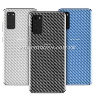 Tấm dán vân Carbon 3D mặt lưng cho Samsung Galaxy S20, S20 Plus, S20 Ultra, S10 Plus, S10, S9 Plus, S9, S8 Plus, S8