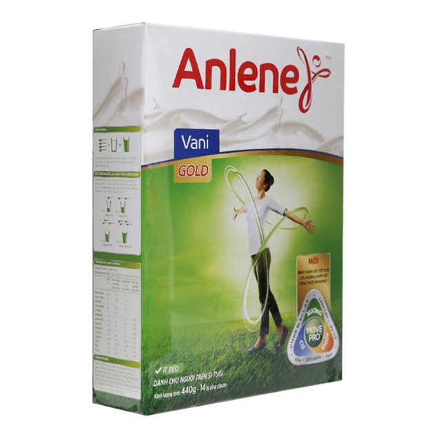  Sữa bột Anlene gold Movepro hộp giấy 400g hương Vani/Chocolate