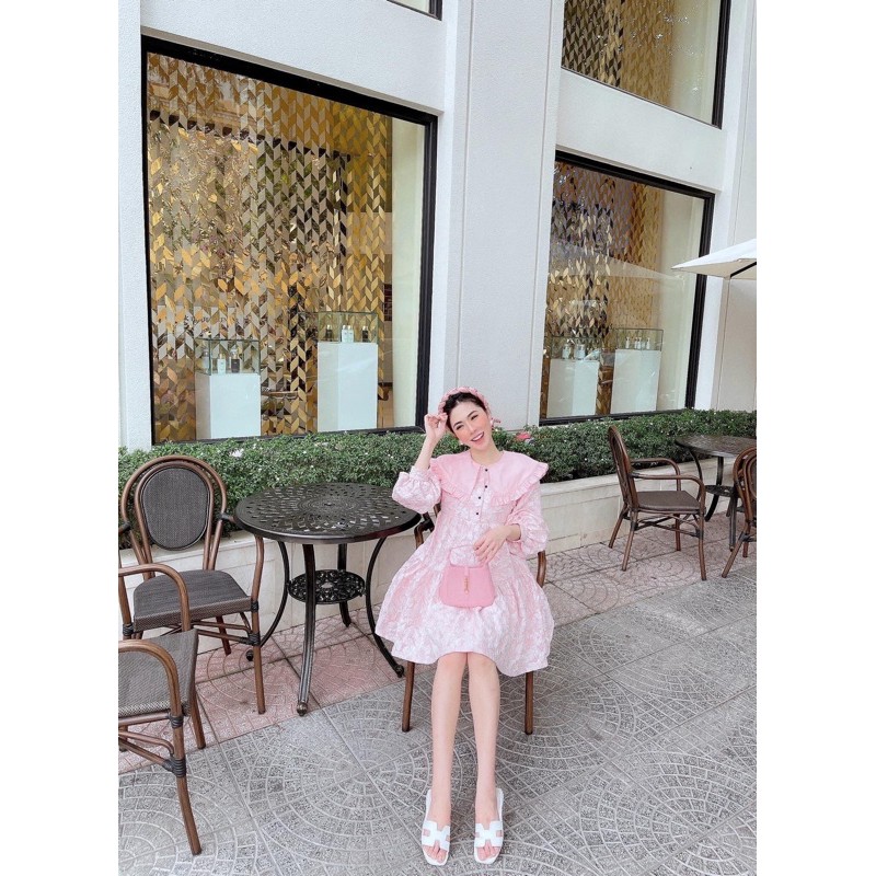 đầm baby doll gấm