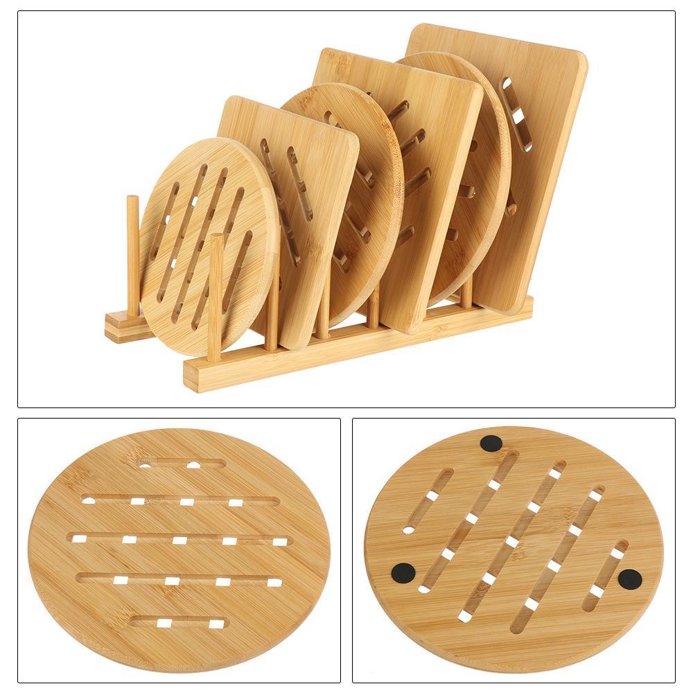 LANSEL Tấm Lót Bàn Ăn Bằng Tre Hình Vuông Chống Trượt Cách Nhiệt Thiết Kế Đơn Giản Hiện Đại