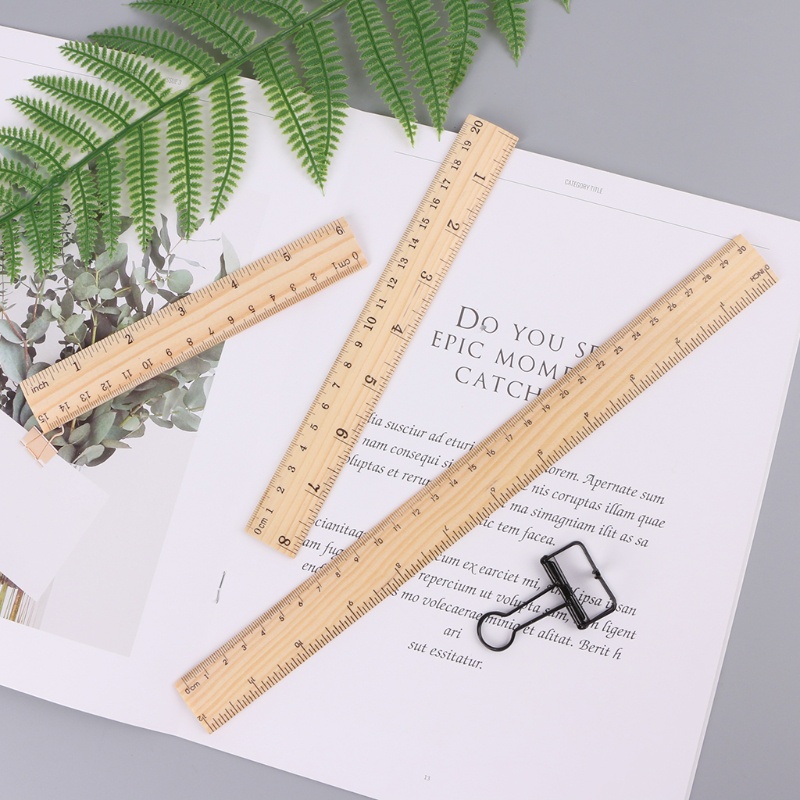 Thước Gỗ Hai Mặt Đo Lường 15cm 20cm 30cm Tiện Dụng Cho Học Sinh/Văn Phòng