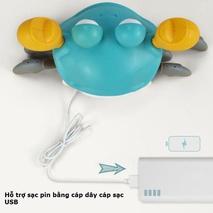 Đồ chơi trẻ em bé trai bé gái con cua cảm ứng hồng ngoại BBS biết tự động chạy trốn có đèn và nhạc,món quà thú vị A1