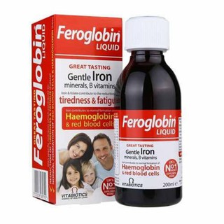 Siro Sắt dạng nước Feroglobin Vitabiotics UK - 200ml - Bổ sung sắt tự nhiên và vitamin nhóm B giúp cả gia đình khoẻ mạnh