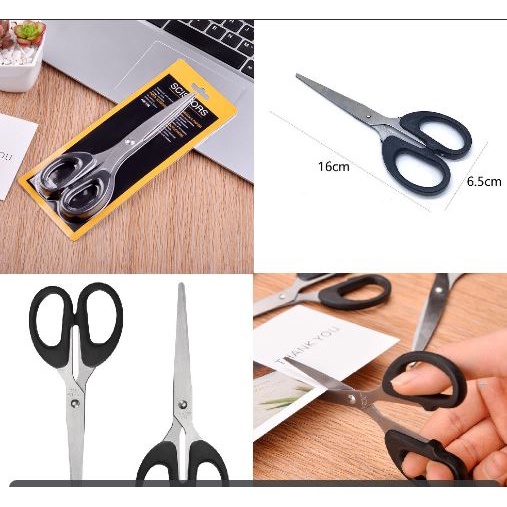 Vĩ kéo cắt văn phòng cán đen 6,5*15,5cm