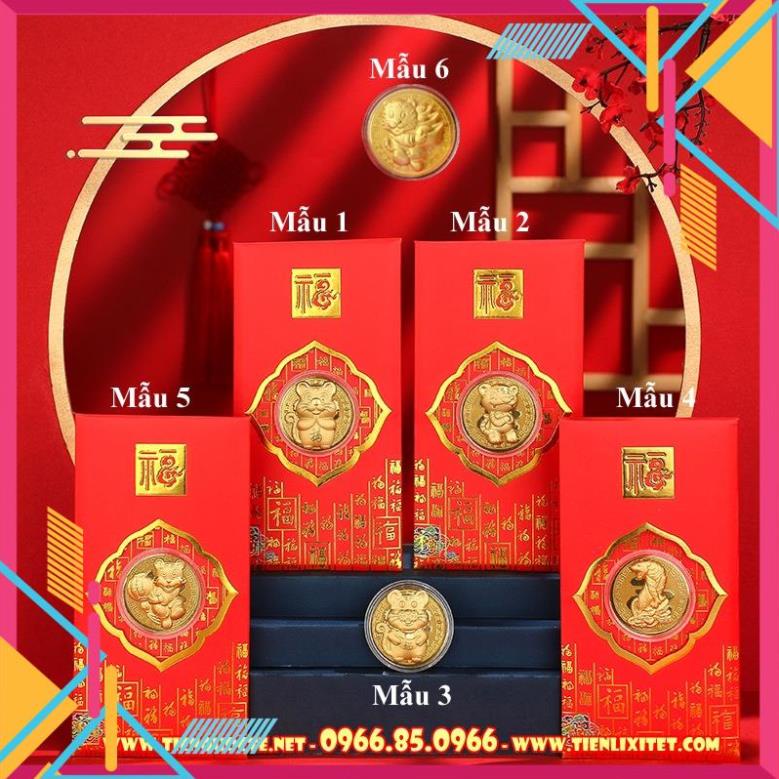 Combo 60 bao lì xì 2022 hình con hổ ( cọp ) Nhâm dần làm lì xì tết 2022