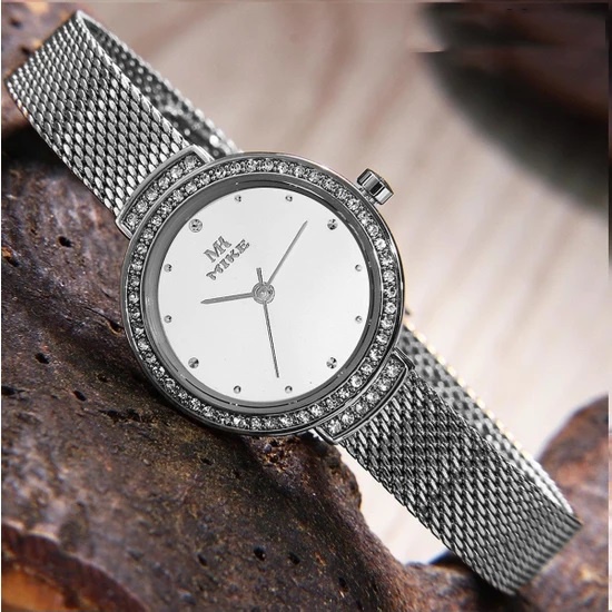 Đồng hồ nữ dây kim loại Mike 8306L mặt tròn chính hãng, chống nước bảo hành 12 tháng