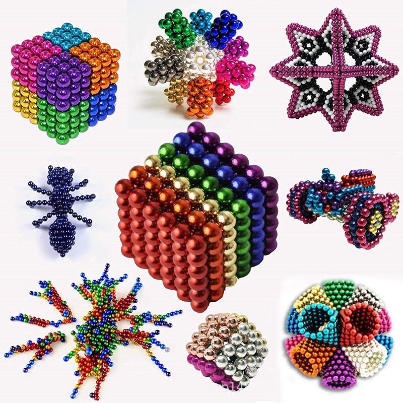 Bộ Tạo Hình BuckyBalls Neon 6 màu 216 viên đường kính 5mm Bé Thích Mê Chơi Là Vui [ FULLBOX Video Sản Phẩm ]