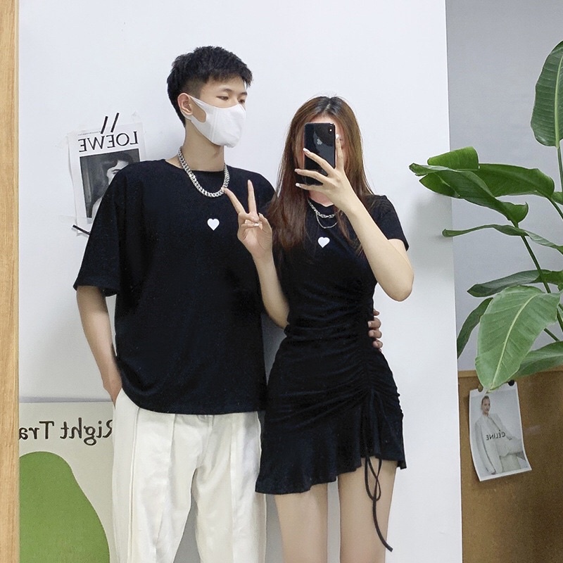 Bộ đồ đôi nam và nữ váy ngắn áo phông nam đôi