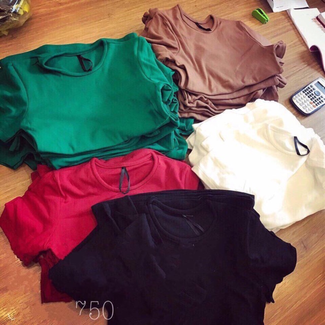 Áo cotton tăm cổ tròn