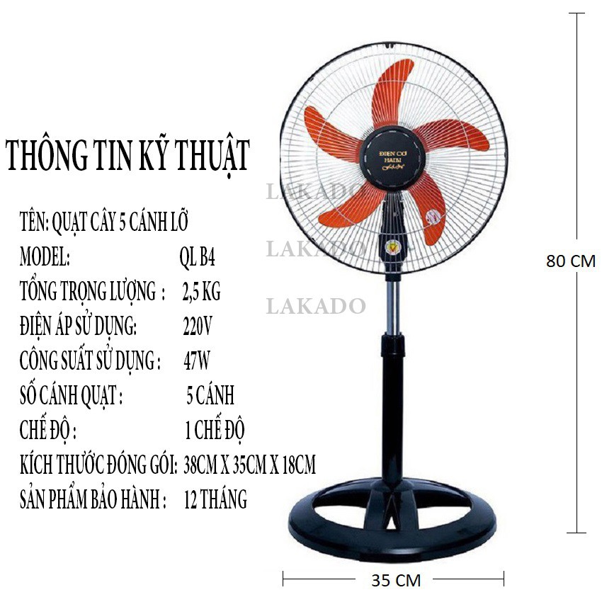 [NOWSHIP-CUCRE] QUẠT CÂY 5 CÁNH, QUẠT GIA ĐÌNH, quạt cây công nghiệp lỡ, hoạt động êm ái, công suất lớn 36W, bảo hành 12 | BigBuy360 - bigbuy360.vn