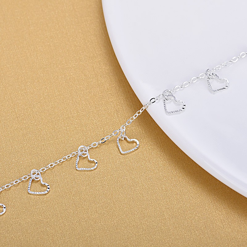 Lắc tay Heart link charm trái tim xinh xắn | Vòng tay nữ thời trang