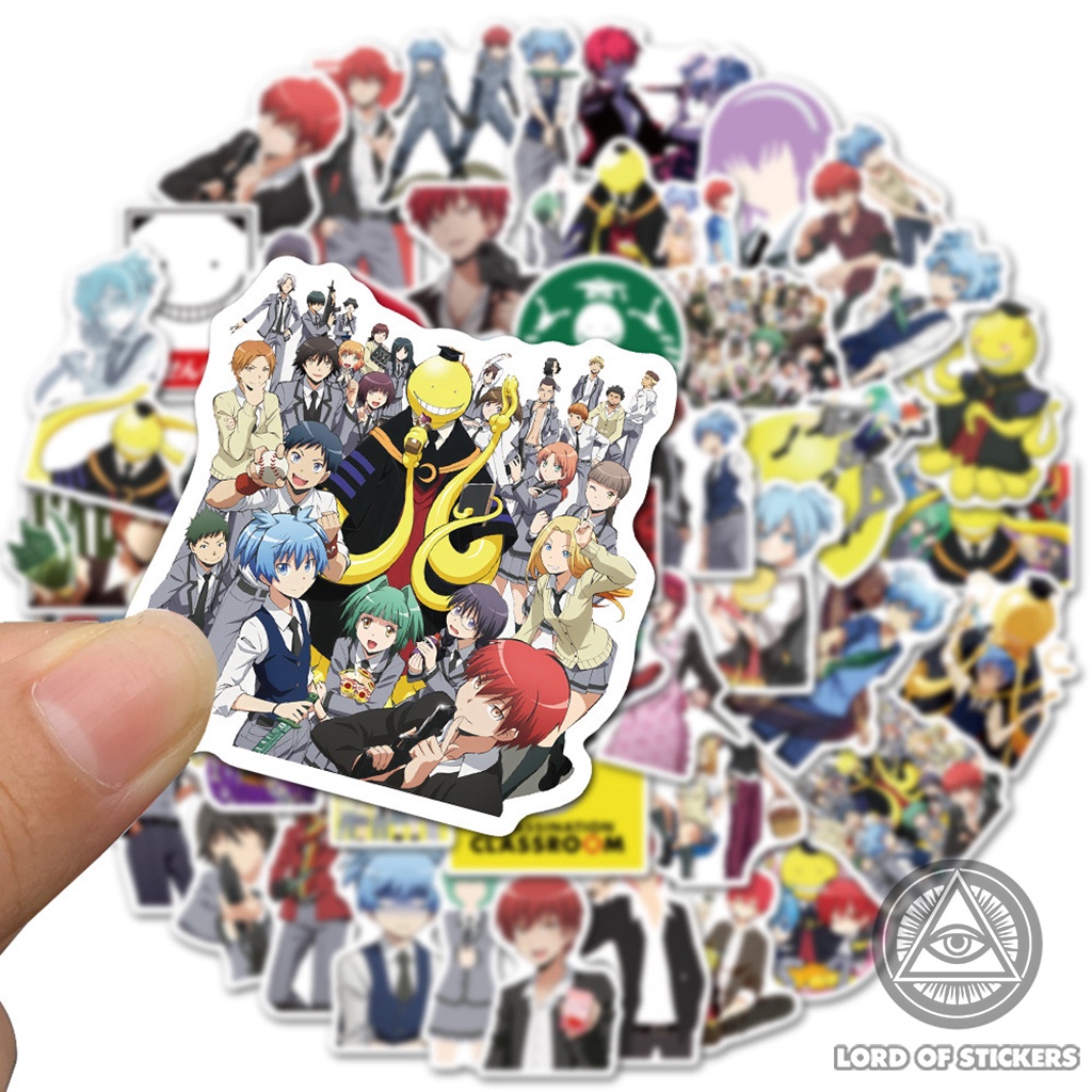 Set 50 Hình Dán Assassination Classroom Sticker Anime Manga Chống Thấm Nước Trang Trí Mũ Nón Bảo Hiểm, Laptop, Vali, Sổ