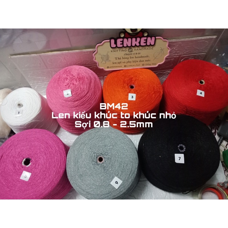 (42)Len kiểu khúc to nhỏ (Cuộn 100g)