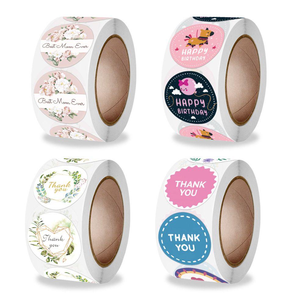 .Cuộn Miếng Dán Hình Bánh Donut In Chữ Thank You Độc Đáo Trang Trí Gói Hàng Ngày Lễ Tạ Ơn