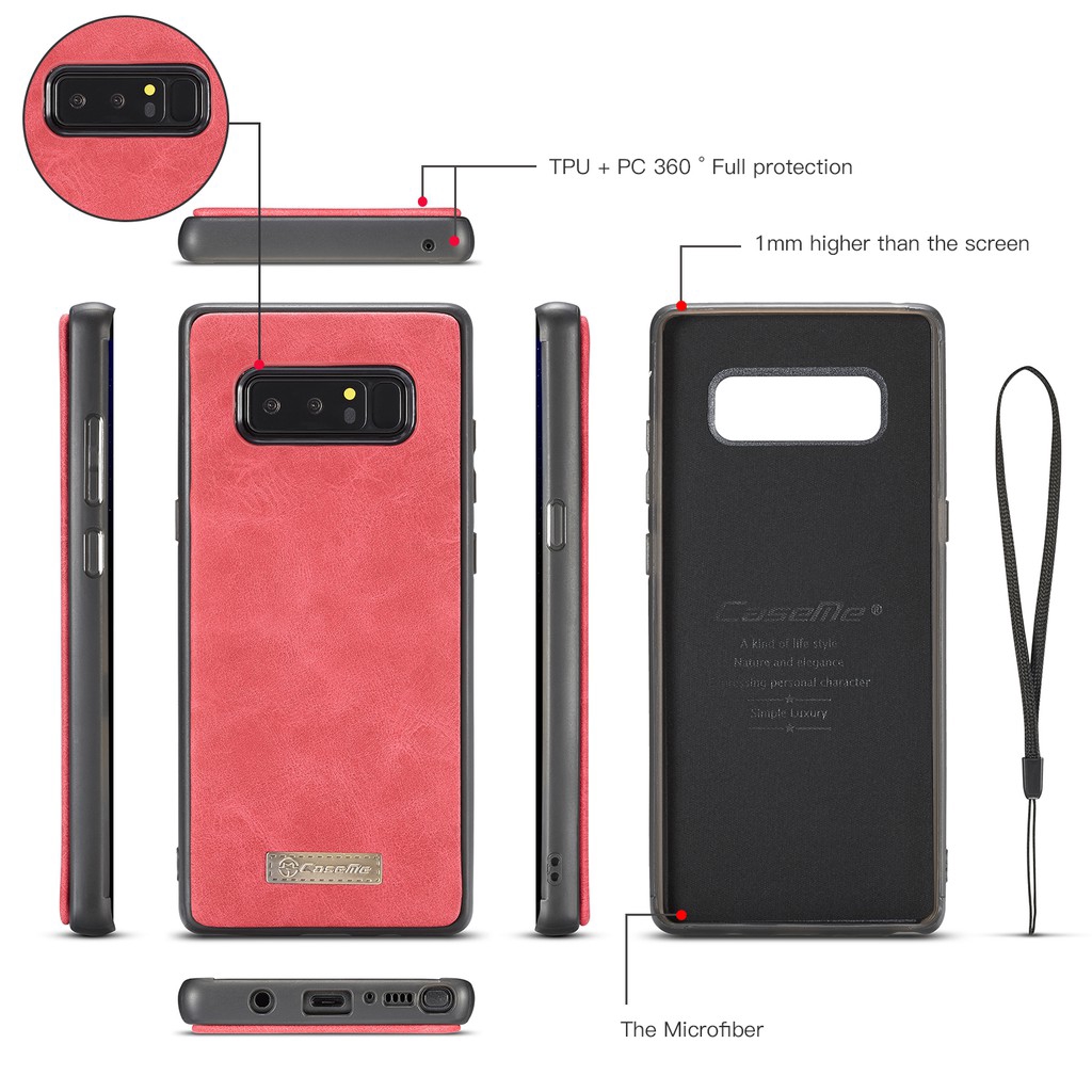 Bao da điện thoại PU phối ví từ tính cho Samsung Galaxy S8/S8 Plus/Note 8 | BigBuy360 - bigbuy360.vn