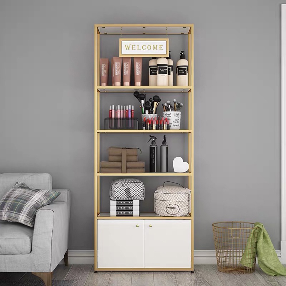 Kệ trưng bày trang trí, để sách IBIE AK017 mặt gỗ, khung sắt sơn tĩnh điện, tùy chọn kích thước, màu sắc, gia công tỉ mỉ