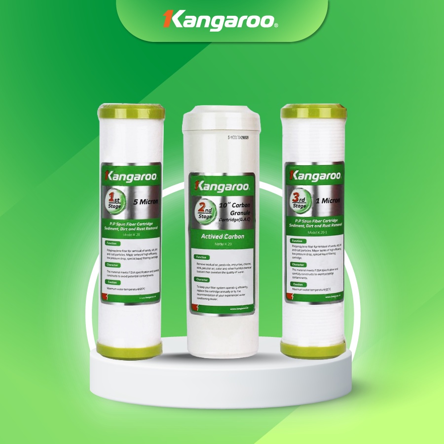 [HCM] Bộ Lõi lọc nước Kangaroo - Lõi 1/2/3 - Chính hãng Kangaroo