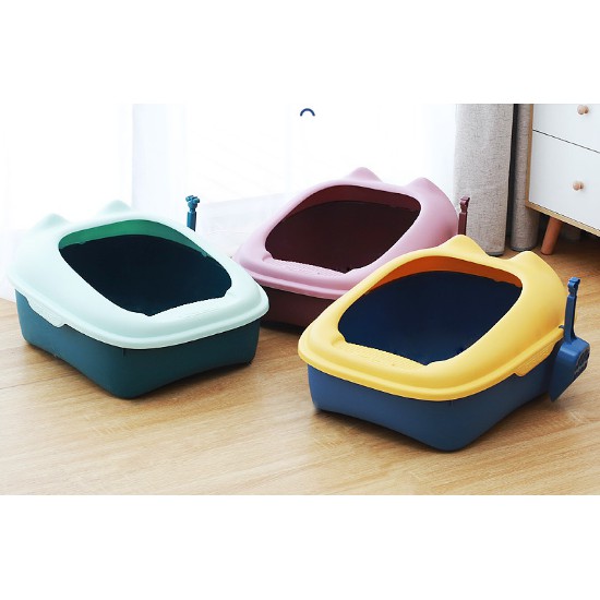 Khay vệ sinh cho mèo cao cấp (TẶNG KÈM XẺNG) LunaPet KM07, hộp cát vệ sinh cho thú cưng