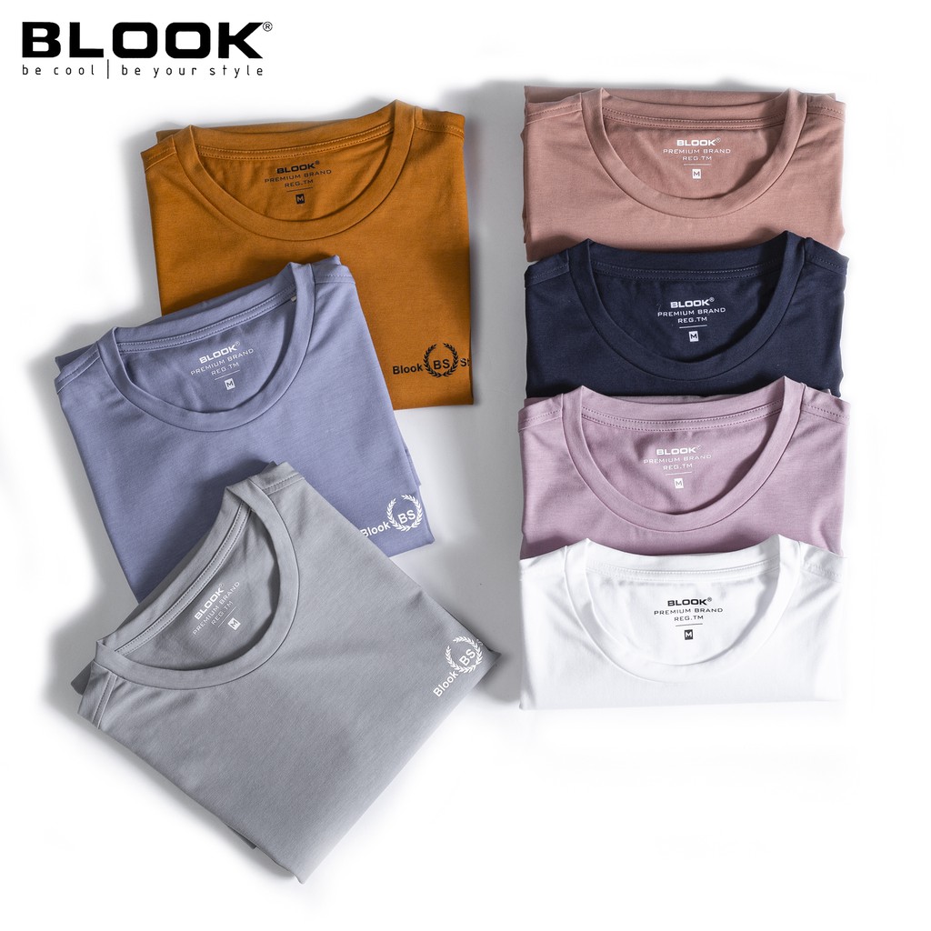 Áo thun cổ tròn nam BLOOK vải CVC co giãn tốt cao cấp, thanh lịch