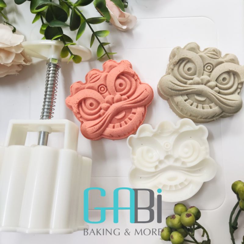 Khuôn trung thu 3D 150g 1 mặt lân/ khánh