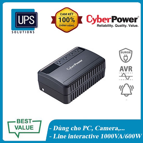 Bộ lưu điện CyberPower BU1000E - 1000VA/600W 👌CyberPower Chính hãng new 100%👌