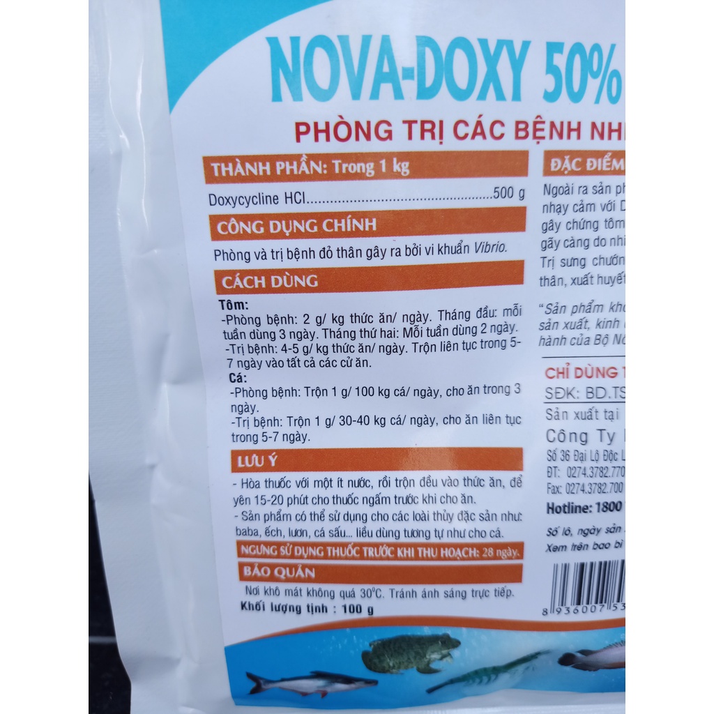 Nova-Doxy 50% WSP Phòng Các Bệnh Nhiễm Trùng (Gói 100g)