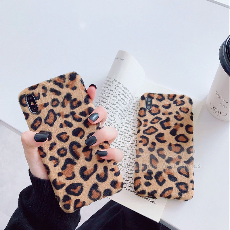 Ốp lưng lông họa tiết đốm báo cho iPhone 6 6s Plus 7 8 Plus X Xs Max XR 11 Pro Max | BigBuy360 - bigbuy360.vn