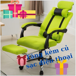 Ghế văn phòng, làm việc, tựa lưng, gác chân cao cấp TẶNG KÈM củ sạc điện thoại