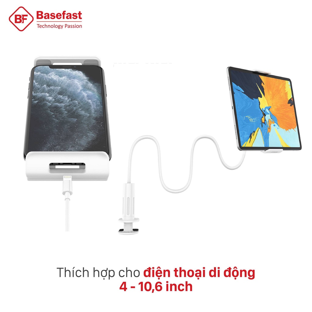 Giá đỡ Điện thoại , Máy tính bảng Basefast GK04 - Kẹp chắc chắn thích hợp 4 đến 10inch - Basefast