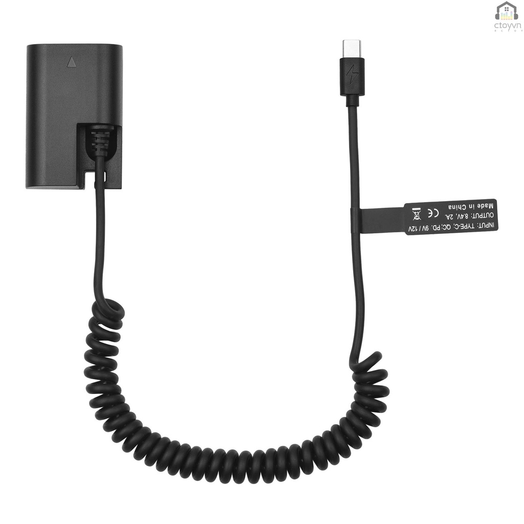 Andoer Bộ Chuyển Đổi Pin USB-C LP-E6 DR-E6 Có Dây Cáp Nguồn USB Type-C Chất Lượng Cao
