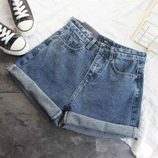 QUẦN SOOC JEANS GẬP GẤU