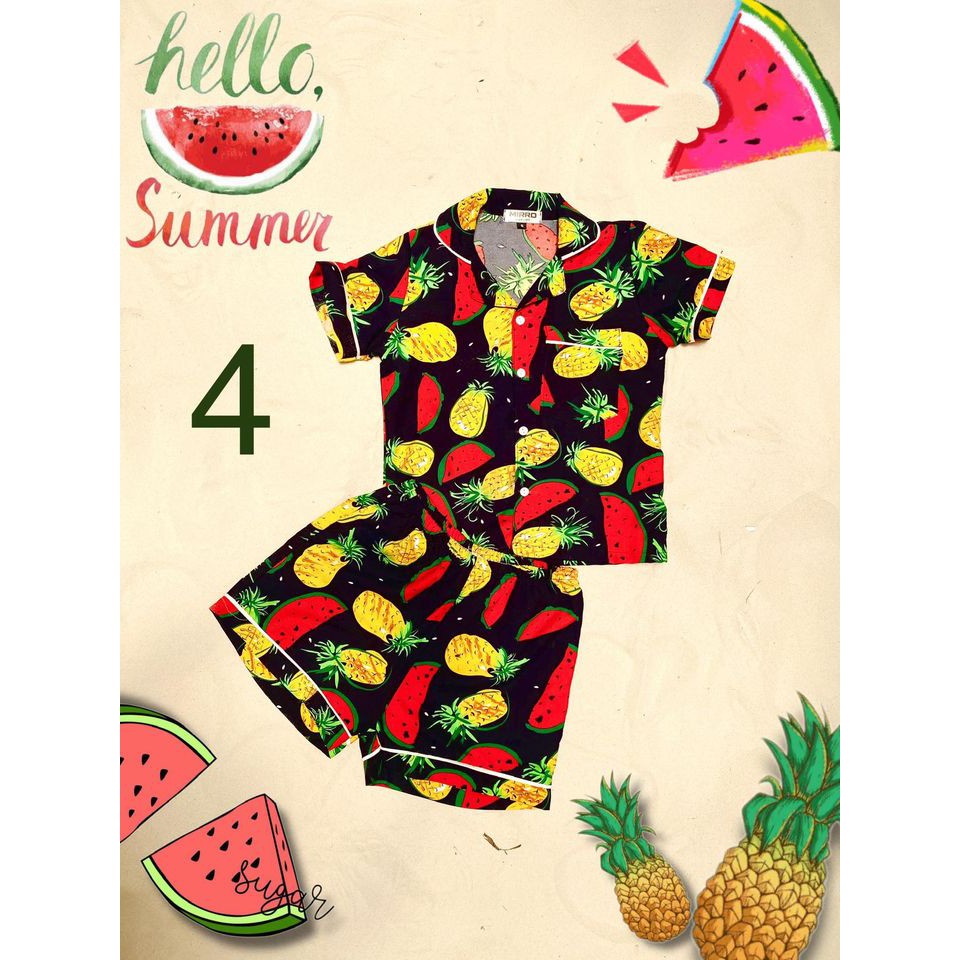 Bộ Pyjama hoa quả sỉ-lẻ SLL hàng thiết kế