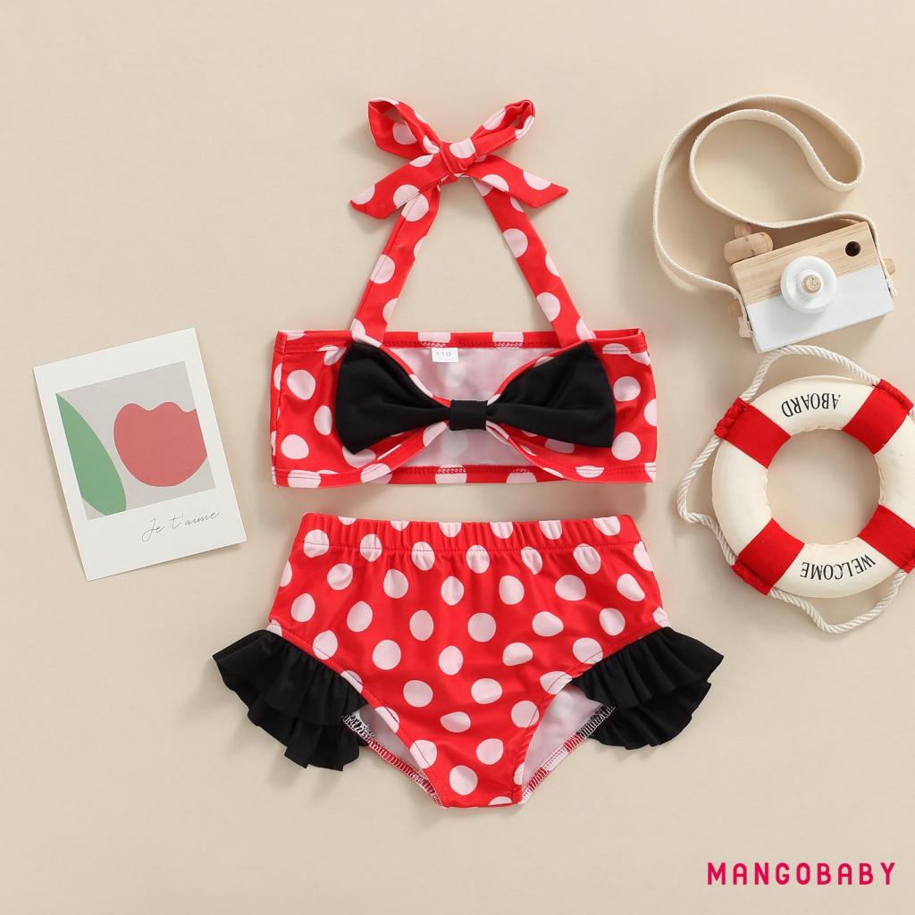 Set đồ bơi hai mảnh họa tiết chấm bi đáng yêu cho bé gái