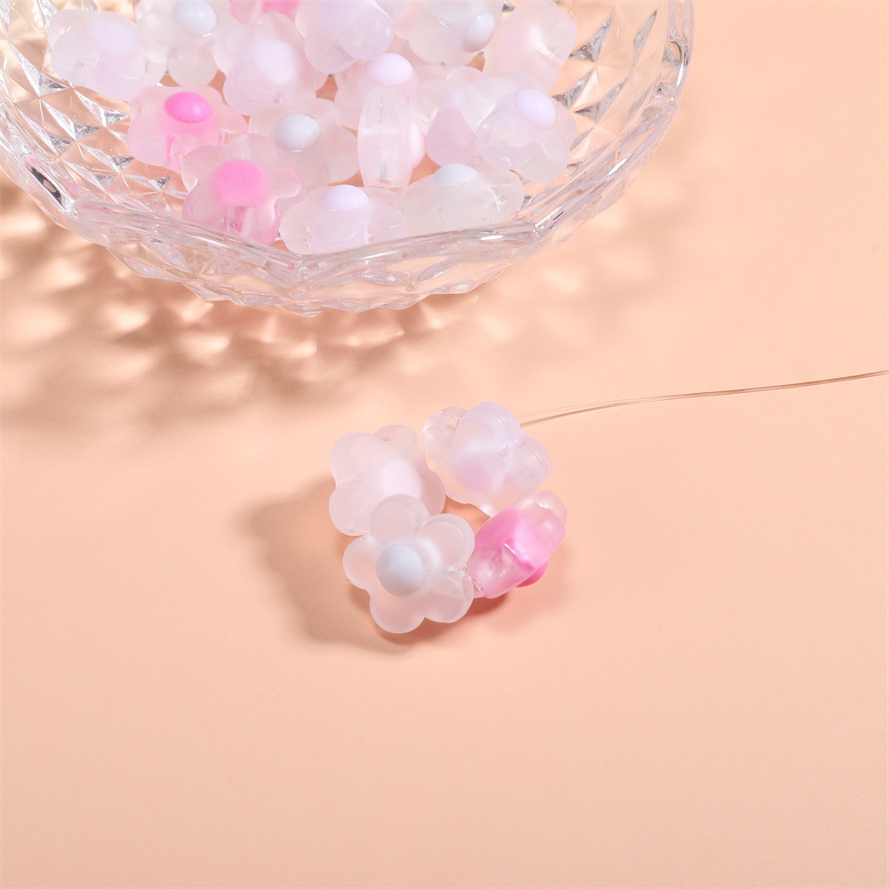 Bộ 20 hạt xỏ cườm làm trang sức họa tiết hoa xinh xắn 17.4x3.2mm