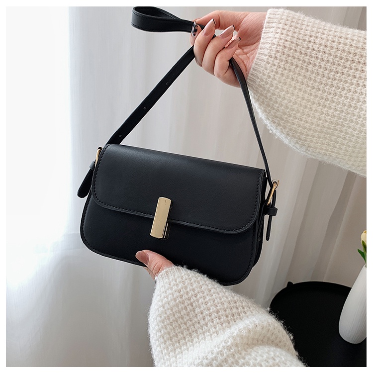 Túi Đeo Chéo Hình Vuông Cỡ Nhỏ Màu Trơn Thời Trang Mùa Thu Cho Nữ