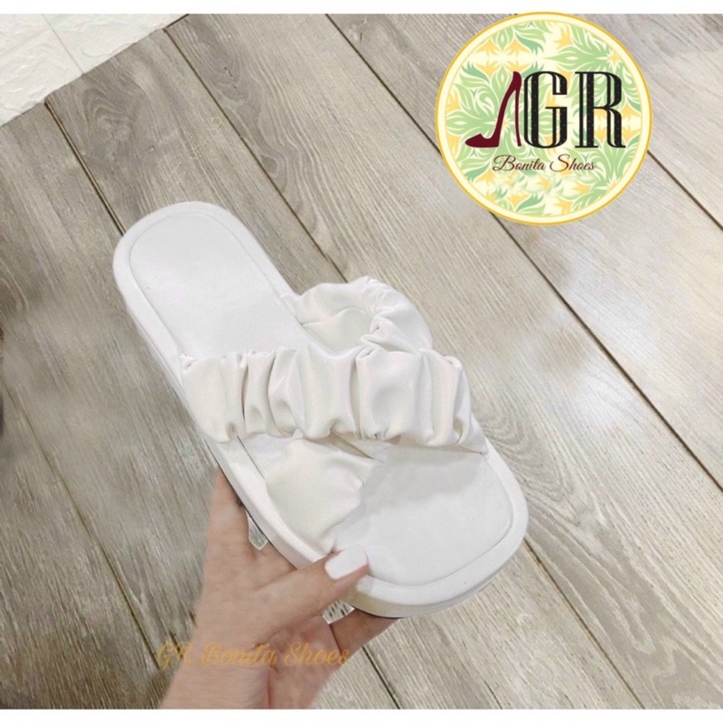 (CÓ SẴN)Dép xuồng quai chéo X nhún da mềm cao 2,5 cm