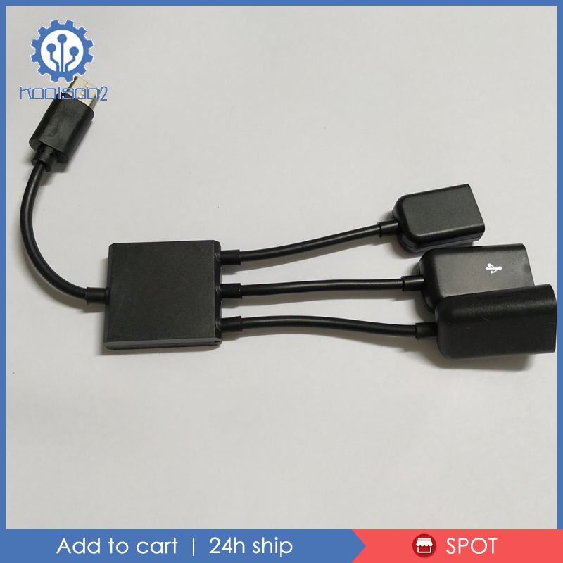 Type C Male to 2xUSB + Micro USB Female Power Charging Host OTG Hub Cable