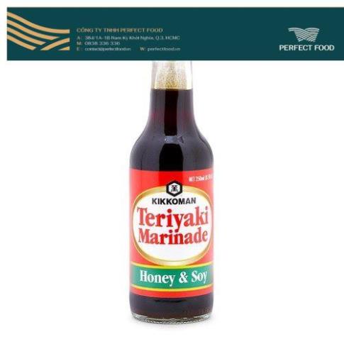 Sốt tẩm ướp Teriyaki Mật Ong & Nước tương hiệu Kikkoman 250ml