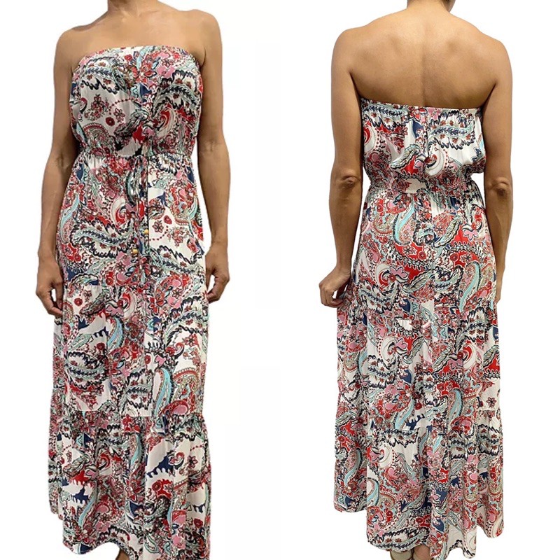 Đầm Maxi Ống Cúp Ngực Hoạ Tiết Thổ Cẩm BEBOP (CÓ BIG SIZE) | BigBuy360 - bigbuy360.vn