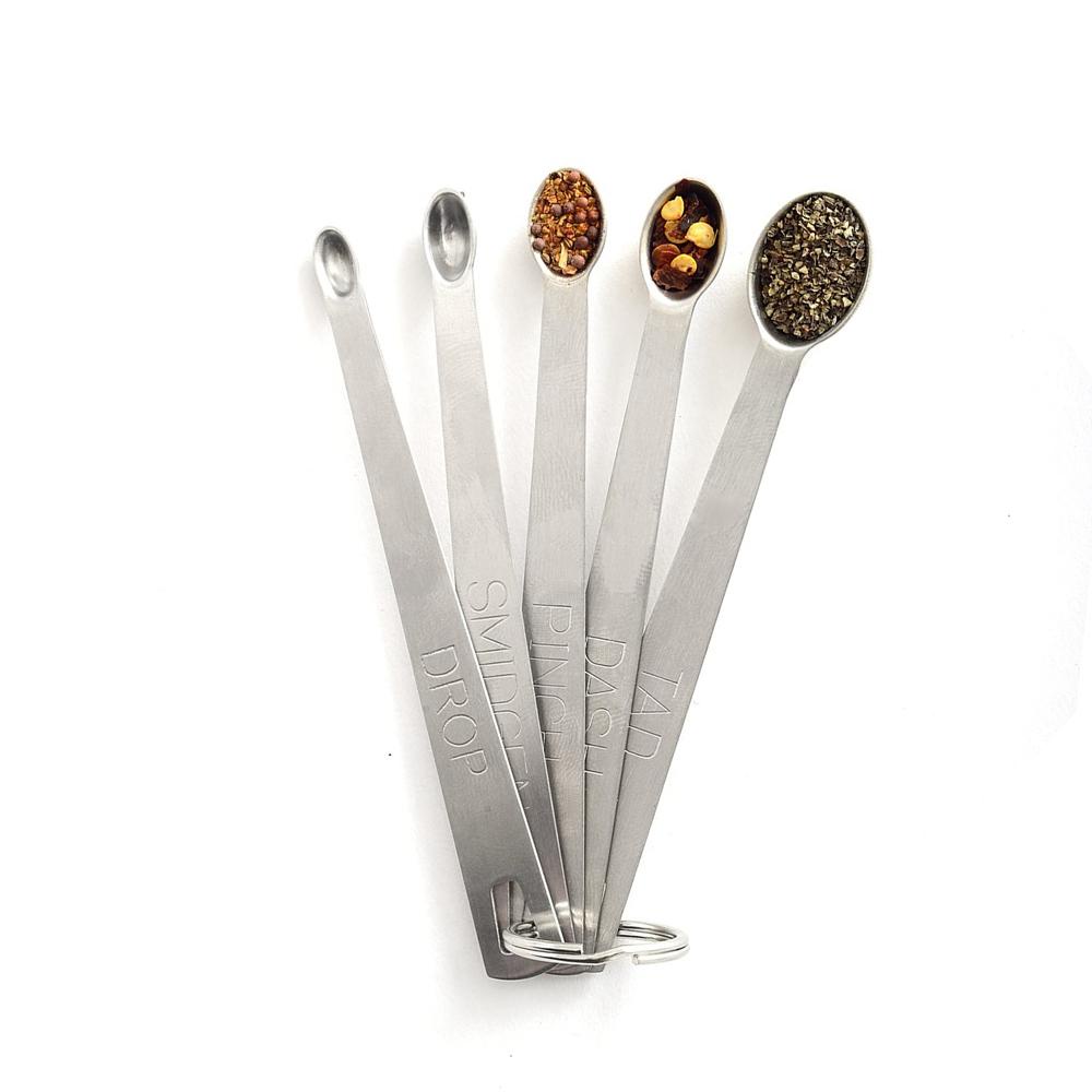 IVORY Set 5 Muỗng Đo Lường Bằng Thép Không Gỉ Có Thang Đo Tiện Lợi Cho Nhà Bếp