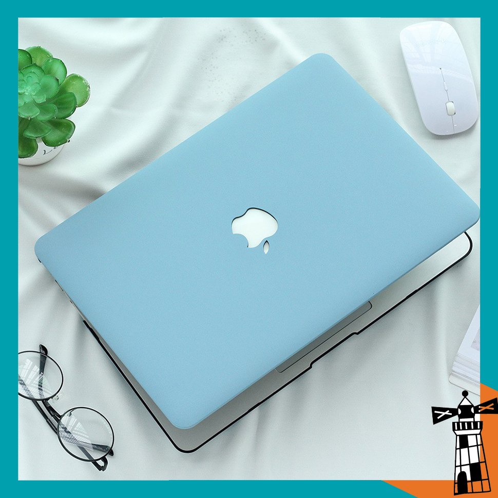 Case ,Ốp Macbook Màu Xanh Pastel (Nhám) (Tặng Kèm Nút Chống Bụi + Bộ kẹp chống gãy sạc)